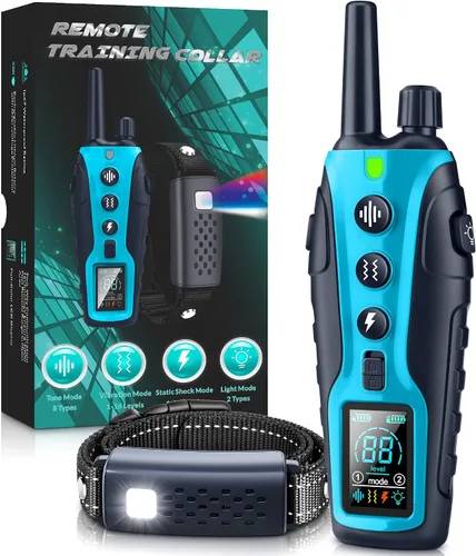 Vista 11 de Collar de choque para perros 2 perros (15-150 libras) con luz intermitente para paseos nocturnos, collar de entrenamiento de perro de 4500 pies