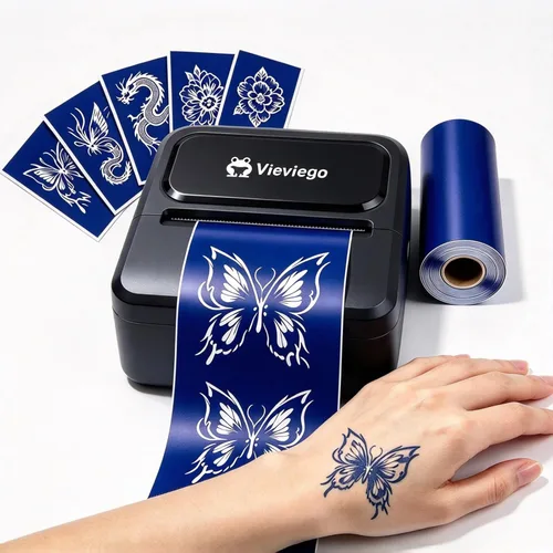 Vista 9 de Impresora portátil de transferencia de tatuajes, azul