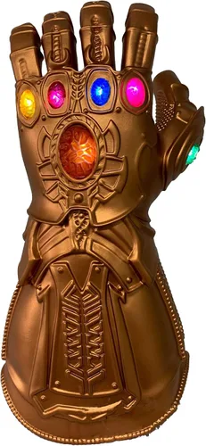 Vista 2 de Guantelete de guantelete de guerra infinito para niños, brazo electrónico, portátil, luz LED, PVC, guantes de Thanos, regalo para decoraciones