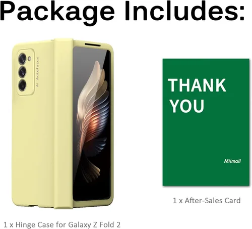 Vista 8 de Miimall Funda compatible con Samsung Galaxy Z Fold 2 con protector de vidrio duro todo incluido, antihuellas, a prueba de golpes, con bisagra