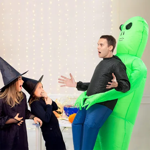 Vista 4 de MH ZONE - Disfraz inflable de extraterrestre para adultos divertido disfraz de Halloween disfraz de fantasía fantasma adulto Alien Adulto