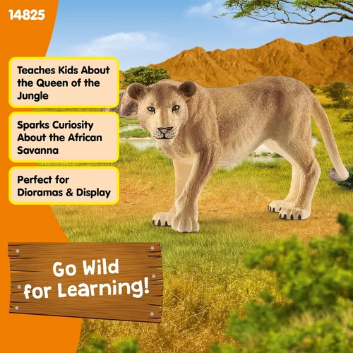 Vista 3 de Schleich Wild Life - Figura realista de leona, juguete auténtico y altamente detallado, duradero para la educación y juego divertido para niños