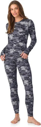 Vista 20 de Cuddl Duds Heavyweight 2 Piece Sets Base Layer Thermal Underwear for Women Negro