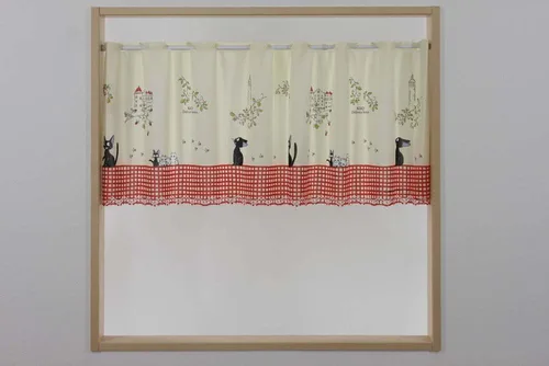 Vista 2 de Studio Ghibuli Kiki's Delivery Service Cafe Curtain Walking Jiji Made in Japan