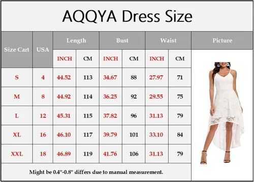 Vista 4 de AQQYA Vestido de encaje sin mangas con tirantes delgados para mujer vestido de cóctel para fiesta cuello en V vestido de patinadora de cóctel alto