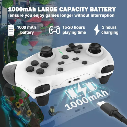 Vista 5 de PSCHOISE Switch Pro Controller Compatible for Nintendo Switch OLEDLite Switch Controllers Wireless With Programmable Function Switch Remote Gamepad