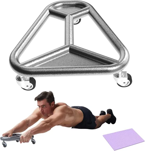 Vista 9 de HOTWAVE Rueda de rodillo de abdominales para entrenamiento de núcleo, equipo de ejercicio abdominal extra ancho para abdominales, brazos y espalda