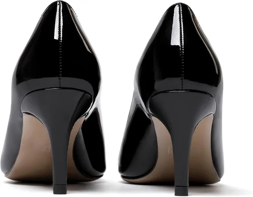 Vista 4 de MODENCOCO Zapatos de tacón medio de charol con punta puntiaguda para mujer, de 2.5 pulgadas