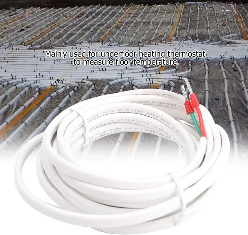 Vista 4 de Milltrip Sonda del sensor del termóstato de la calefacción por suelo radiante, cable de sonda del sensor del sensor de temperatura del piso