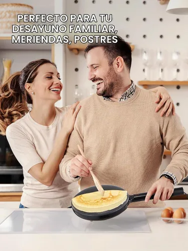 Vista 7 de Máquina eléctrica de crepé, máquina portátil de 8 pulgadas con placa de inmersión antiadherente, control automático de temperatura, sartén