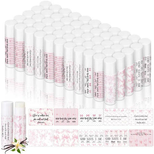Vista 8 de Paquete de 50 regalos religiosos cristianos a granel para mujeres y hombres, bálsamos labiales religiosos, recuerdos de fiesta de la iglesia