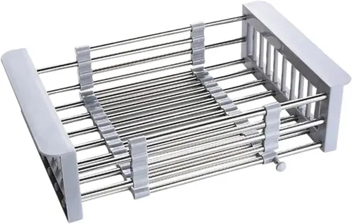 Vista 3 de Expandable Dish Drying Rack, Over the Sink Dish Rack, In On Counter Dish Drainer, Rustproof Stainless Steel for Kitchen(Black)