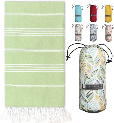Vista 13 de BAY LAUREL Toalla de playa turca con bolsa de viaje, 39 x 71 pulgadas, de secado rápido, sin arena, ligera, grande, toallas de gran