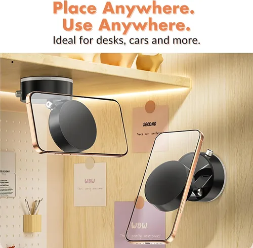 Vista 6 de Soporte magnético para teléfono al vacío, soporte de automóvil con succión de 360°, soporte para teléfono celular compatible con MagSafe