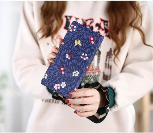 Vista 196 de HUA ANGEL Billetera ultra delgada para mujer, con bloqueo RFID, tarjetero de crédito, plegable, largo, hebilla magnética, billete para mujer, Owl