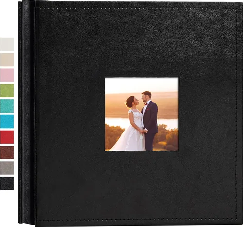 Vista 38 de potricher Álbum de fotos pequeño de 4 x 6 pulgadas, 100 fotos, cubierta de cuero, libro de fotos con 100 bolsillos horizontales para familia, boda