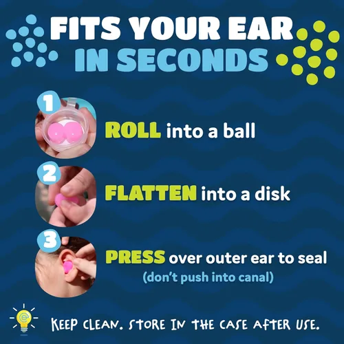 Vista 5 de Earvolution Putty Buddies Tapones para los oídos para nadar y bañarse, inventados por médicos, fabricados en Estados Unidos, tapones de silicona