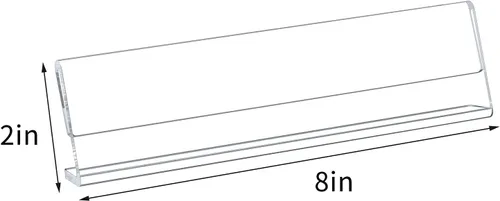 Vista 2 de AITEE - Paquete de 12 placas de identificación de acrílico para escritorios, placa de identificación de escritorio transparente de 2 x 8 pulgadas