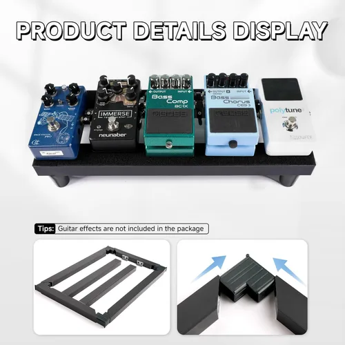 Vista 3 de Ghost Fire - Soporte para pedales para guitarra, de aleación de aluminio, soporte para pedales de efectos para guitarra, con bolsa de transporte