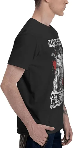 Vista 3 de Anime Baki The Grappler Baki Hanma - Camiseta de algodón de verano para hombre, cuello redondo, manga corta