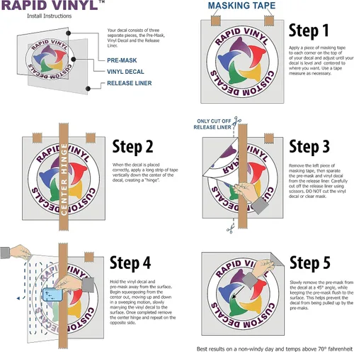 Vista 2 de Rapid Vinyl - Design Your Own (fuentes ilimitadas + 35 colores brillantes y mate) Adhesivos de vinilo personalizados, Auto, ventana, negocios
