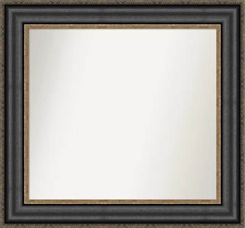 Vista 193 de Amanti Art Espejo personalizado, espejo de baño negro puente, espejo de pared o espejo de tocador de baño sobre el fregadero (26 x 26 pulgadas)