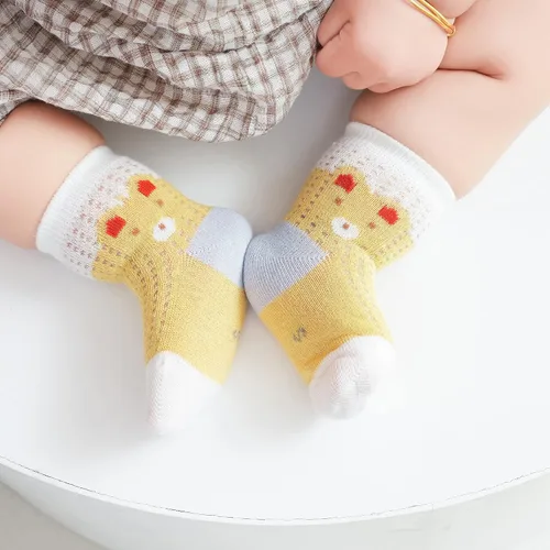 Vista 2 de Calcetines de verano para bebés y niños pequeños, paquete de 8 calcetines de algodón para bebés