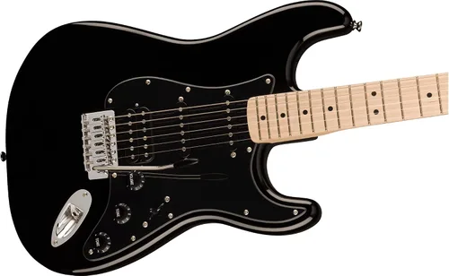 Vista 5 de Fender Squier Sonic Stratocaster HSS - Paquete negro con amplificador Frontman 10G, afinador, correa, cable, púas y DVD de guitarra Austin Bazaar