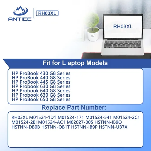 Vista 3 de ANTIEE RH03XL - Batería para portátil HP ProBook 630 640 650 430 440 445 450 G8 G9 G10 EliteBook 645 650 655 G9 G10 Series RHO3XL M02027-005 M011