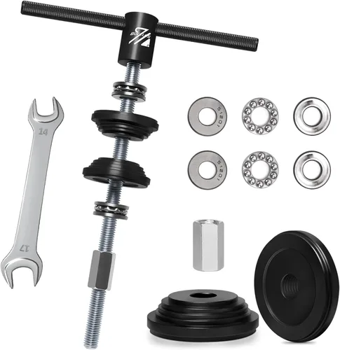 Vista 10 de BUCKLOS Herramienta de presión para cabezal de bicicleta, kit de herramientas de extracción de soporte inferior, herramienta de prensa