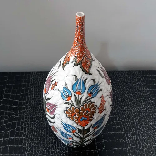 Vista 3 de Jarrón de cerámica hecho a mano, 12 pulgadas