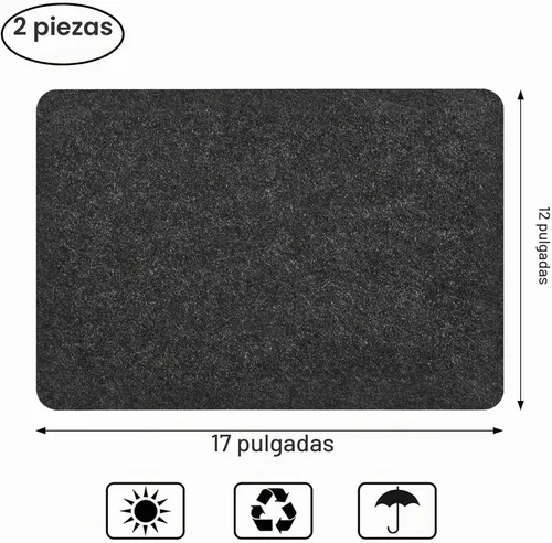 Vista 6 de SIUDANGKA 2 alfombrillas resistentes al calor para freidora de aire, cafetera, tostadora, protector de encimera rectangular negro de fieltro