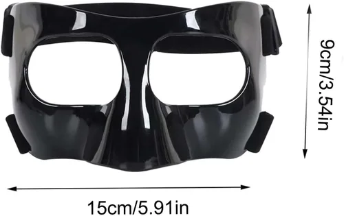 Vista 2 de Protector de nariz deportivo con acolchado ajustable, protector de máscara facial completa transpirable para recuperación de nariz rota, baloncesto