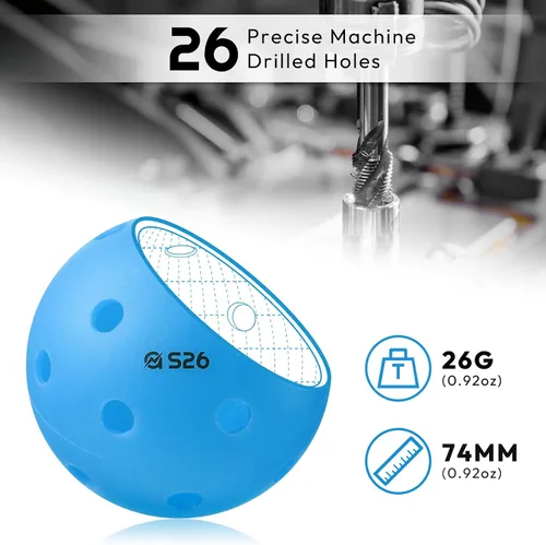 Vista 2 de A11N SPORTS S26 Indoor Pickleballs- Consistent Bounce, Easy to Control and Durable Application - USAPA Approved - Ideal for All Ages - Available in