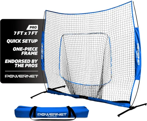 Vista 13 de PowerNet Pro One Piece Softball Baseball Net, Portable Baseball Training Equipment, Hitting, Throwing & Pitching Net with Carrying Bag