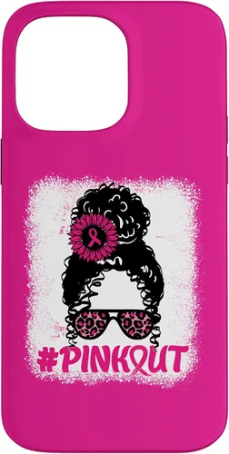 Vista 21 de iPhone 16 desordenado moño desgastado cinta rosa rosa hacia fuera caso cáncer de mama