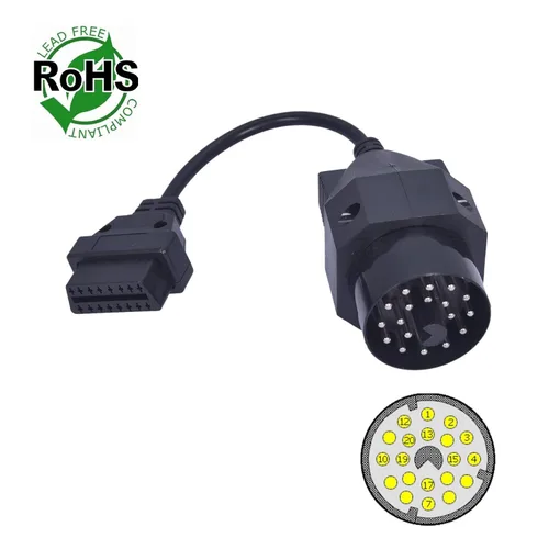 Vista 4 de 20 pin a 16 pin obd2 adaptador e36 e38 e39 al conector obd2 adaptador