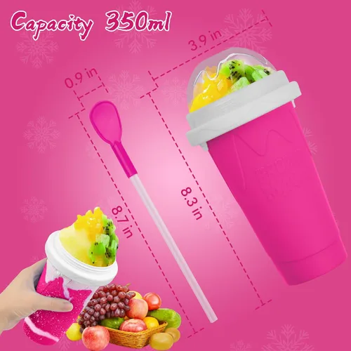 Vista 5 de 3 Vasos Hacedores de Granizados DIY – Vasos Mágicos de Smoothies Congelados Rápidos para Batidos de Leche Caseros y Hacedor de Helado, Vaso