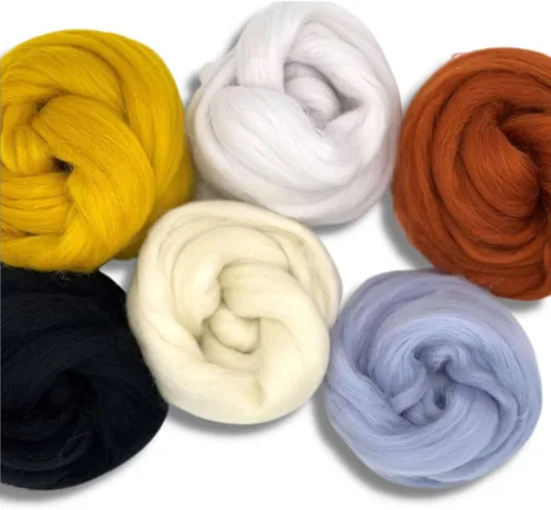 Vista 8 de Revolution Fibers Top de lana teñida Colección Corriedale de fibra sin hilar Perfecto para hilado a mano, fieltro de agujas, tejido