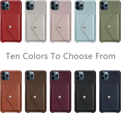 Vista 3 de XcaseBar Funda tipo cartera para iPhone 13 Pro Max de 6.7 pulgadas, tarjetero para tarjetas de crédito, funda de cuero PU para Apple 13ProMax, funda