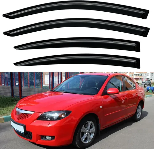 Vista 159 de YQAUTEC - Viseras para ventana, protectores contra la lluvia, compatibles con Subaru WRX 2015-2021, deflectores de viento para ventanas, viseras