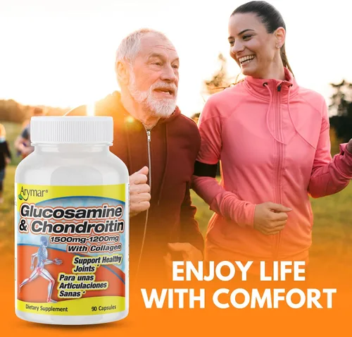 Vista 6 de Arymar Suplemento de glucosamina condroitina y colágeno Fórmula de apoyo articular paquete de dos