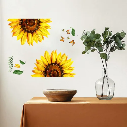 Vista 5 de BLUELANS Calcomanías autoadhesivas para tapa de asiento de inodoro, hojas verdes, flores, flores, bricolaje, extraíble, impermeable, para decoración