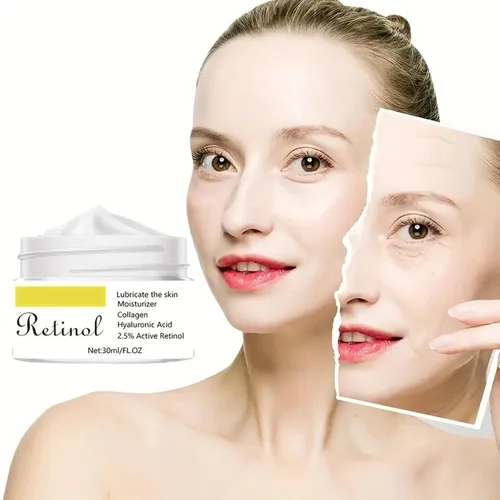 Vista 4 de Crema de retinol para la cara, crema facial de retinol con ácido hialurónico, crema nutritiva antiarrugas reparadora para el cuidado de la piel