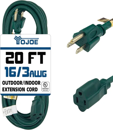 Vista 29 de YOJOE Cable de Extensión, Cable de Alimentación de 3 Clavijas 13A Resistente a la Intemperie, Cable de Extensión Marrón de Servicio Pesado Calibre