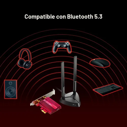 Vista 6 de TP-Link Tarjeta WiFi 6 AX3000 PCIe WiFi (Archer TX3000E), hasta 2400 Mbps, Bluetooth 5.3, 802.11AX Adaptador inalámbrico de doble banda con MU-MIMO