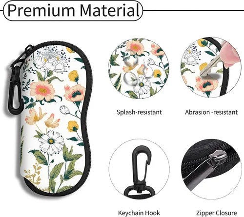 Vista 26 de Hion Sunglasses Case Ultra Light Neoprene Zipper Eyeglass Soft Case with Belt Clip