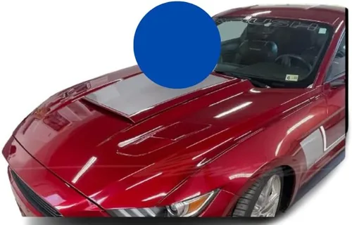 Vista 5 de Calcomanía de rayas para capó, compatible con Ford Mustang 2015-2019 Roush GT Shelby Racing Style Modificado Exterior Stripe Decal (rojo)