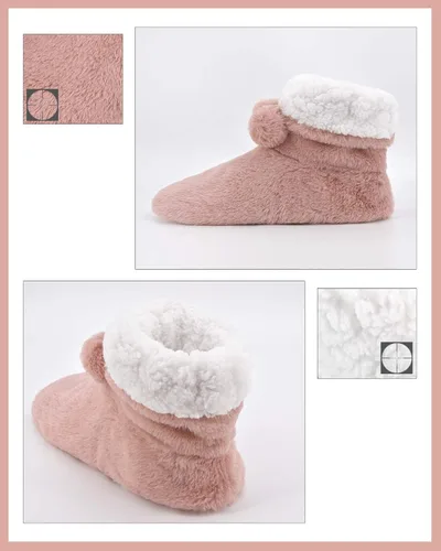 Vista 4 de DICUIRD Calcetines gruesos y cálidos para mujer con pinzas - Pantuflas navideñas para casa