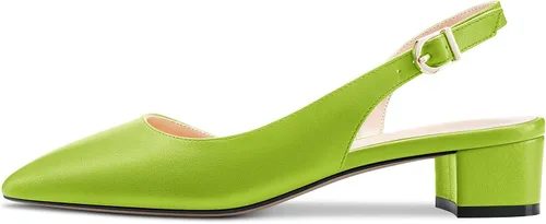 Vista 2 de Castamere Zapatos de tacón bajo de bloque grueso para mujer, con puntera puntiaguda, zapatos clásicos y lindos para fiesta, oficina, 1.4 pulgadas